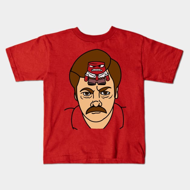 Ron Swanson Anger Management Kids T-Shirt by TheFlyingPenguin